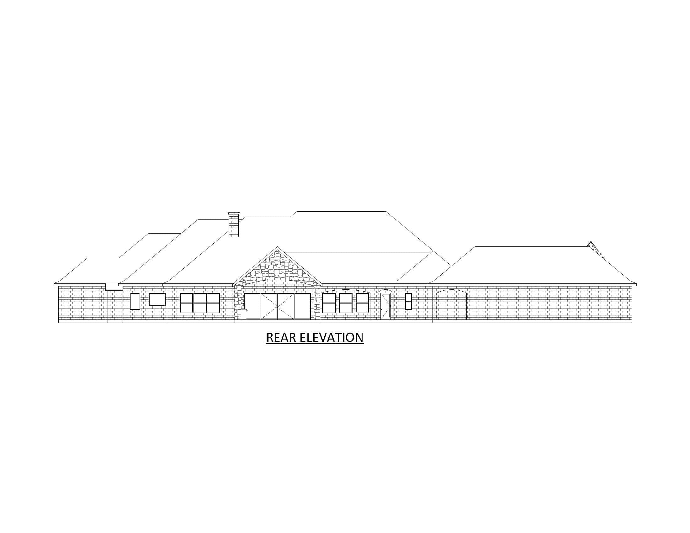 Home Plan Rear Elevation of this 5-Bedroom,6146 Sq Ft Plan -195-1329