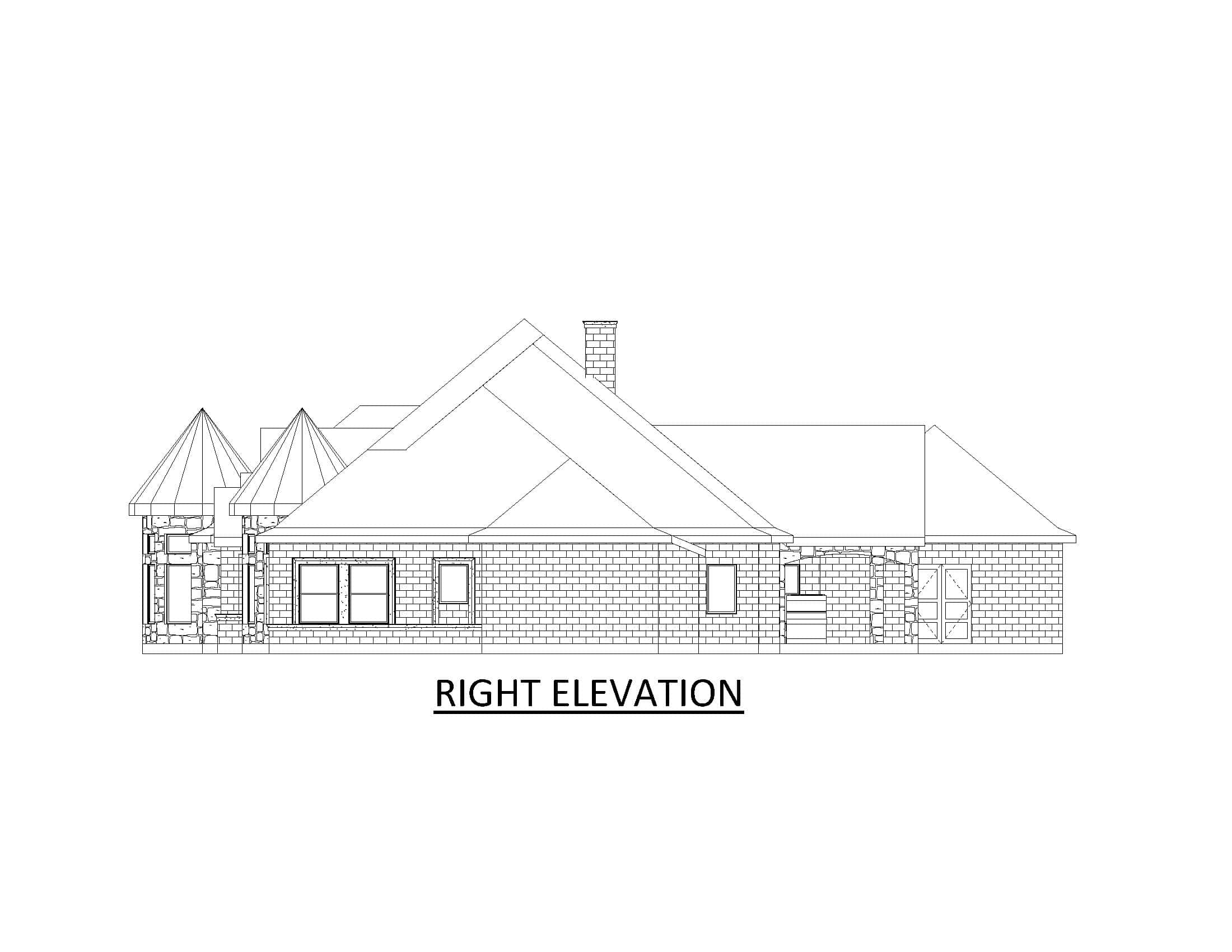 Home Plan Right Elevation of this 5-Bedroom,6146 Sq Ft Plan -195-1329