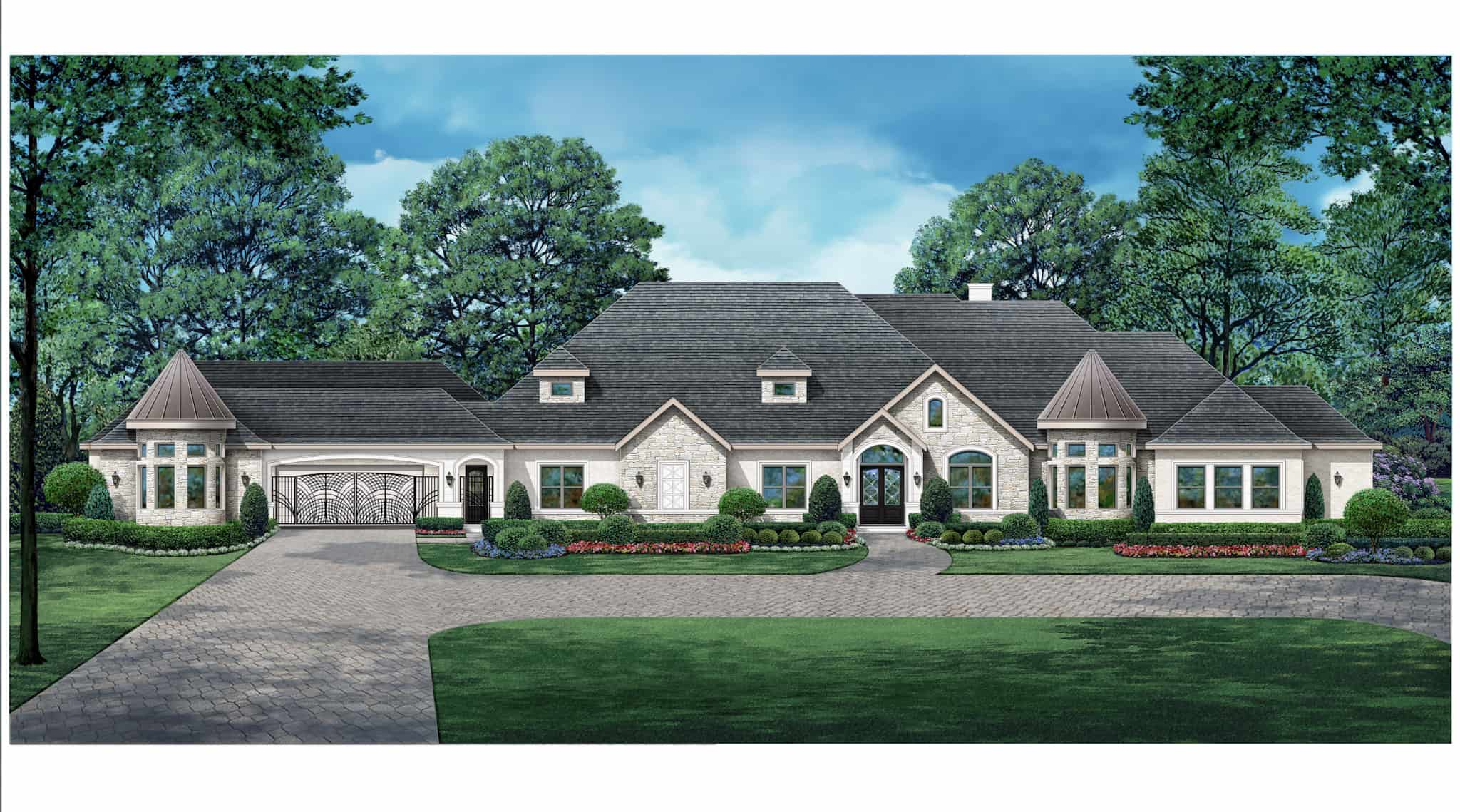 Front elevation of Victorian home (ThePlanCollection: House Plan #195-1329)