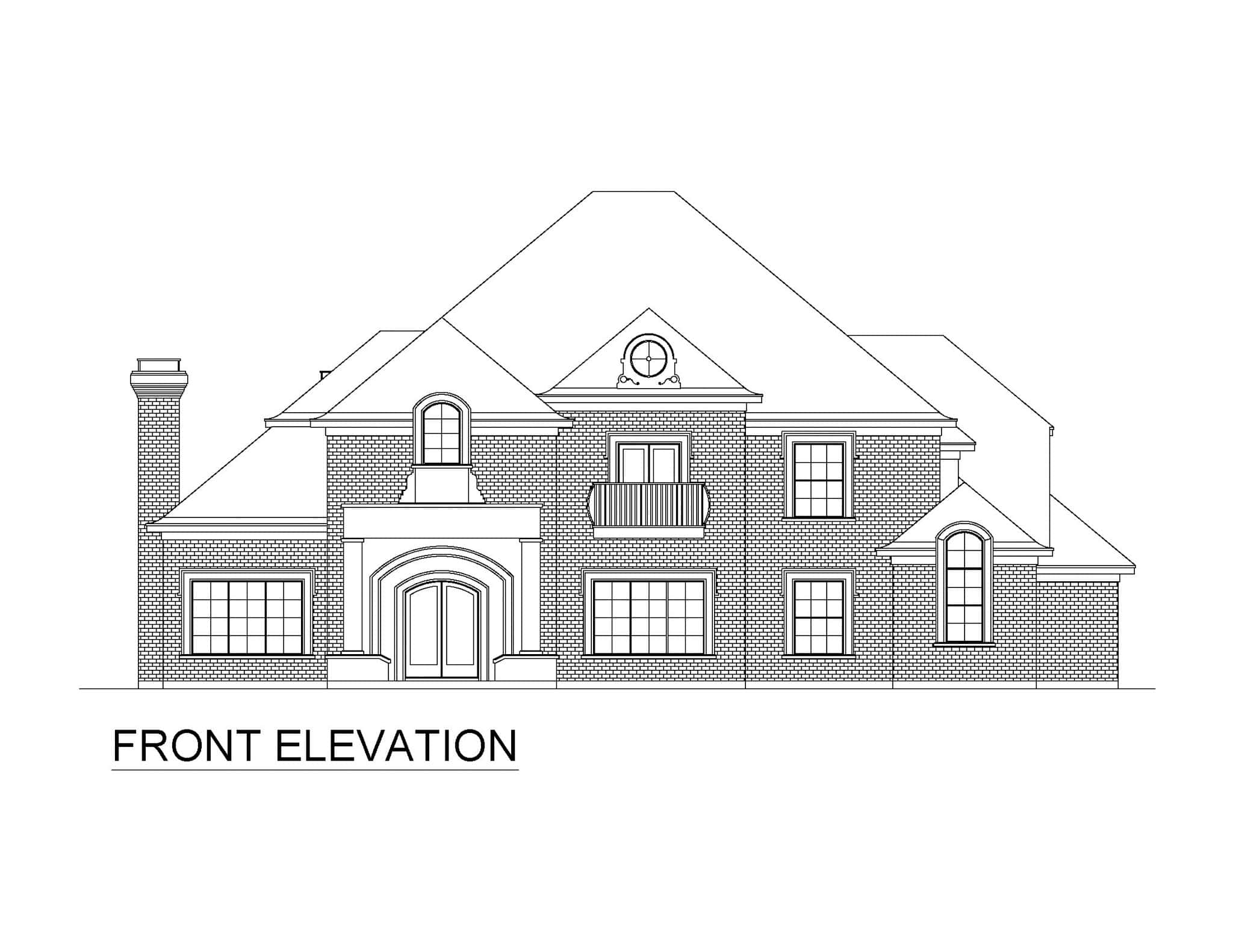 Home Plan Front Elevation of this 4-Bedroom,6280 Sq Ft Plan -195-1332