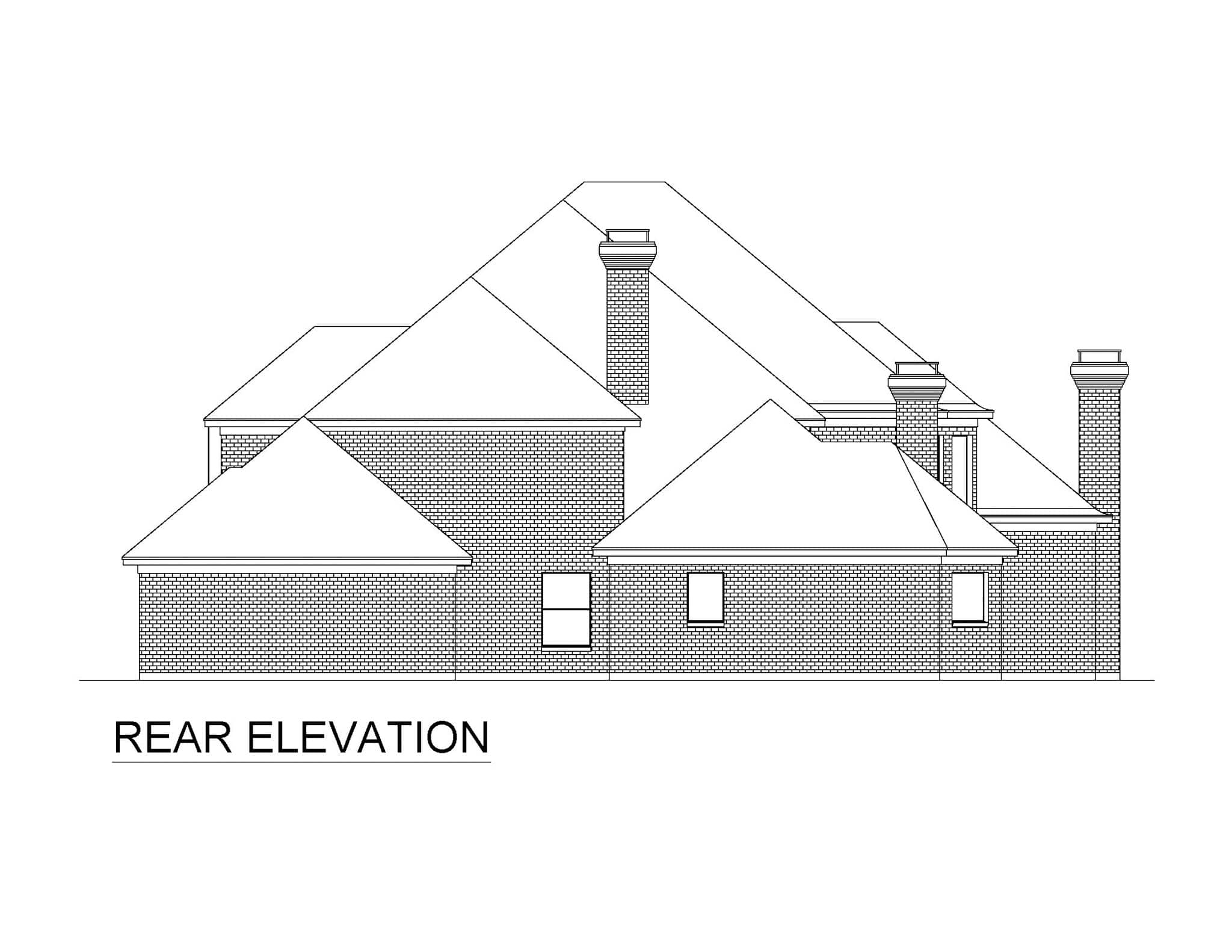 Home Plan Rear Elevation of this 4-Bedroom,6280 Sq Ft Plan -195-1332