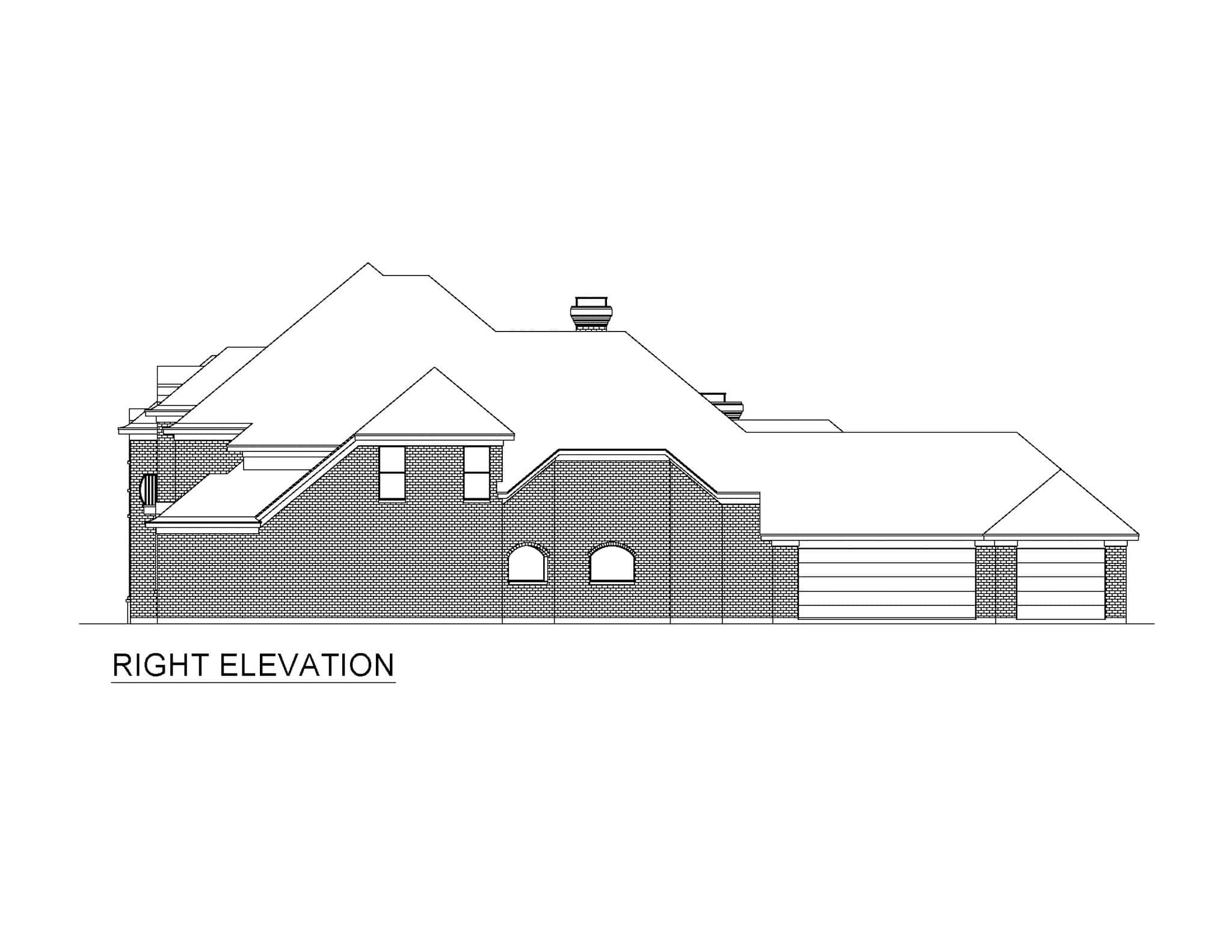 Home Plan Right Elevation of this 4-Bedroom,6280 Sq Ft Plan -195-1332