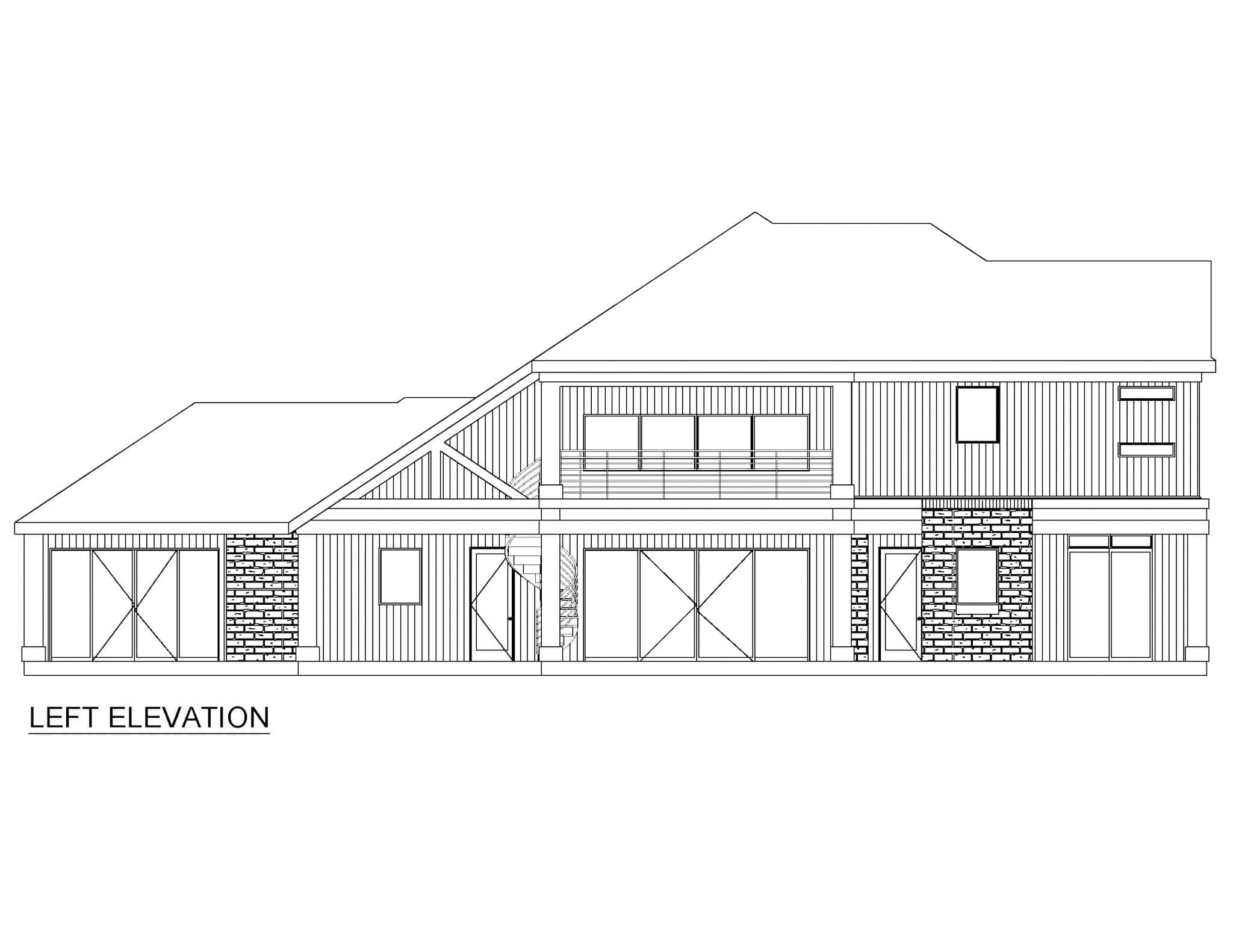 Home Plan Left Elevation of this 3-Bedroom,2496 Sq Ft Plan -195-1333