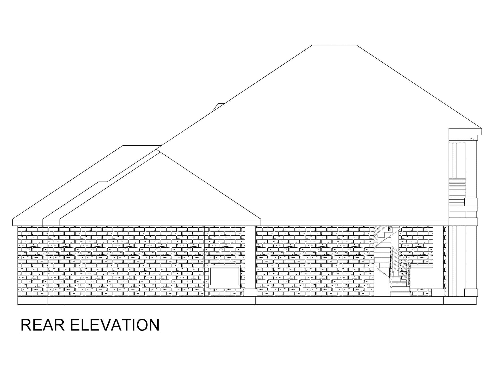 Home Plan Rear Elevation of this 3-Bedroom,2496 Sq Ft Plan -195-1333