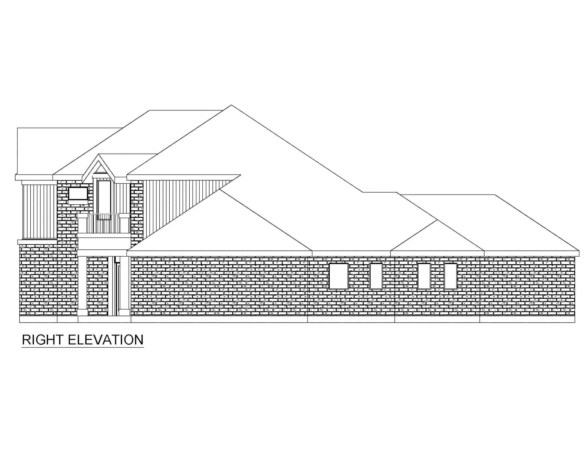 Home Plan Right Elevation of this 3-Bedroom,2496 Sq Ft Plan -195-1333