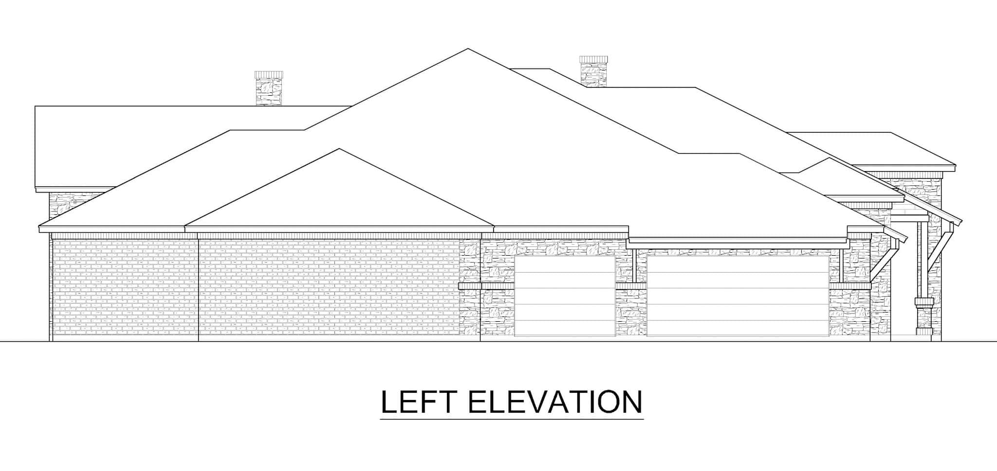Home Plan Left Elevation of this 4-Bedroom,5273 Sq Ft Plan -195-1334