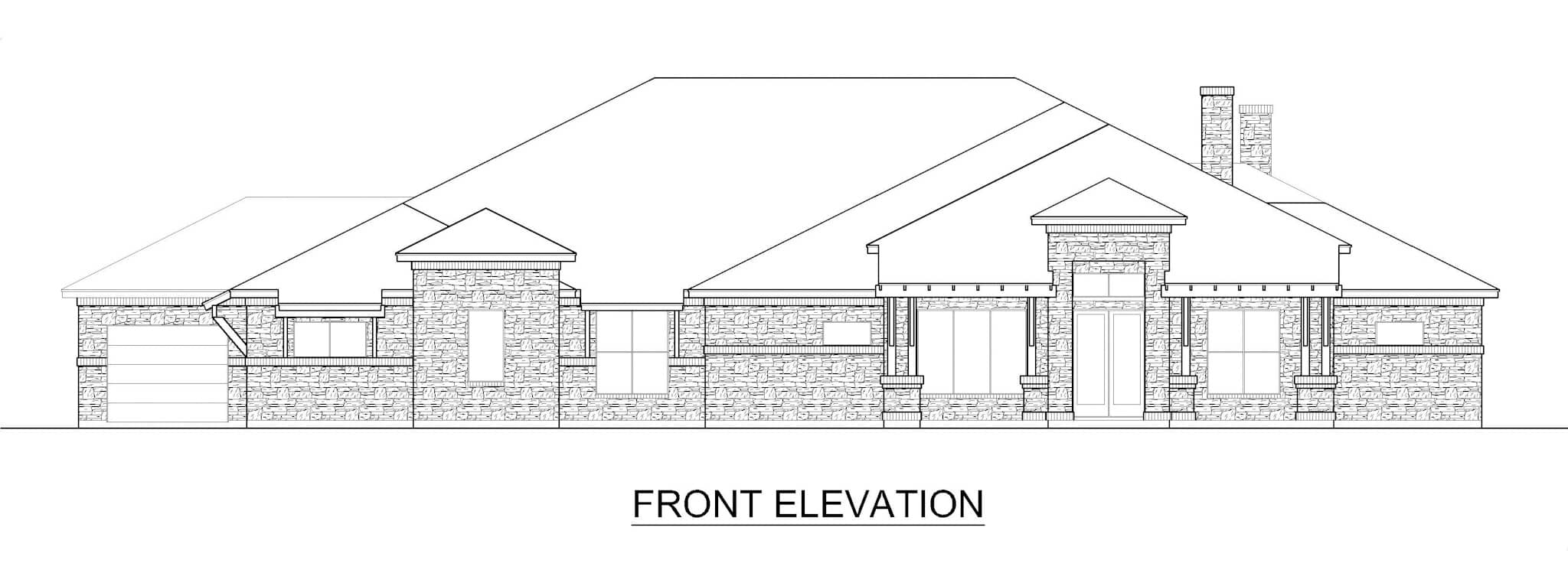 Home Plan Front Elevation of this 4-Bedroom,5273 Sq Ft Plan -195-1334