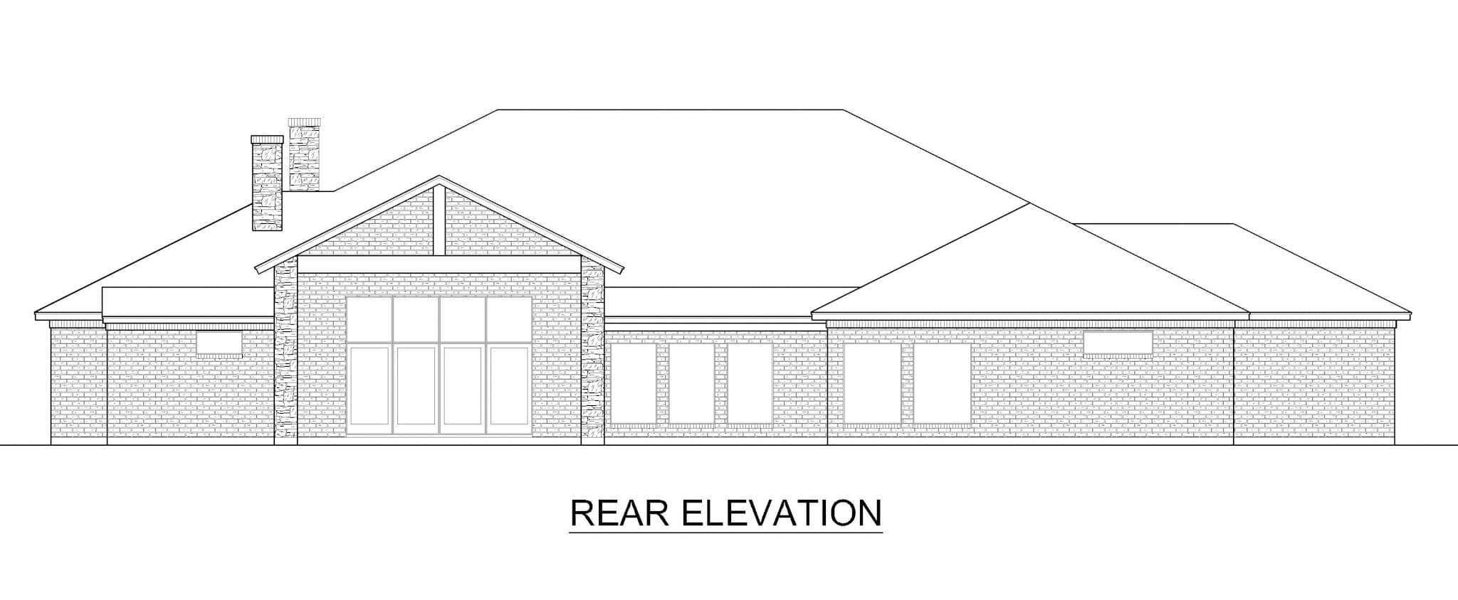 Home Plan Rear Elevation of this 4-Bedroom,5273 Sq Ft Plan -195-1334