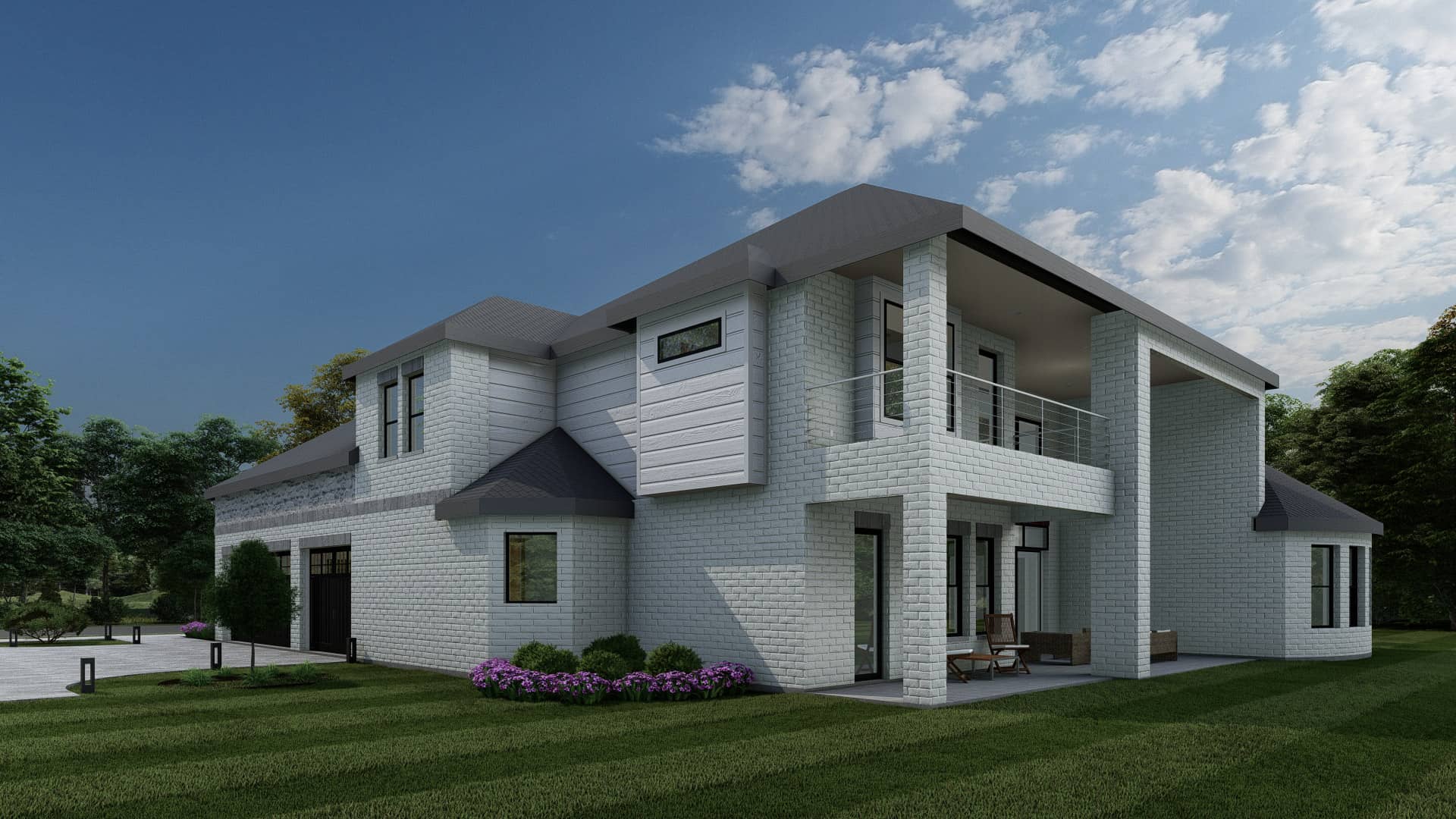 Rear View of this 4-Bedroom,4196 Sq Ft Plan -195-1335