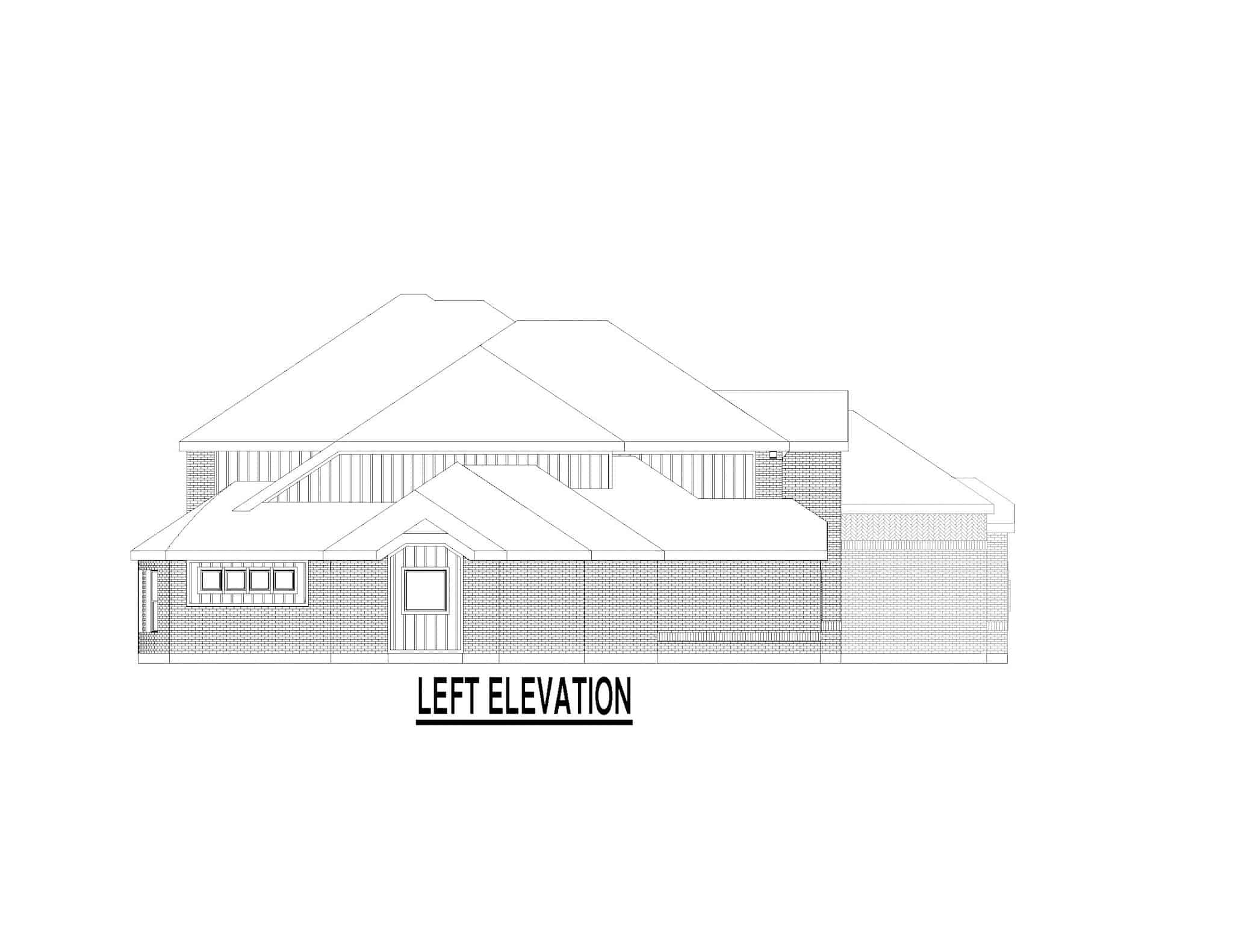 Home Plan Left Elevation of this 4-Bedroom,4196 Sq Ft Plan -195-1335