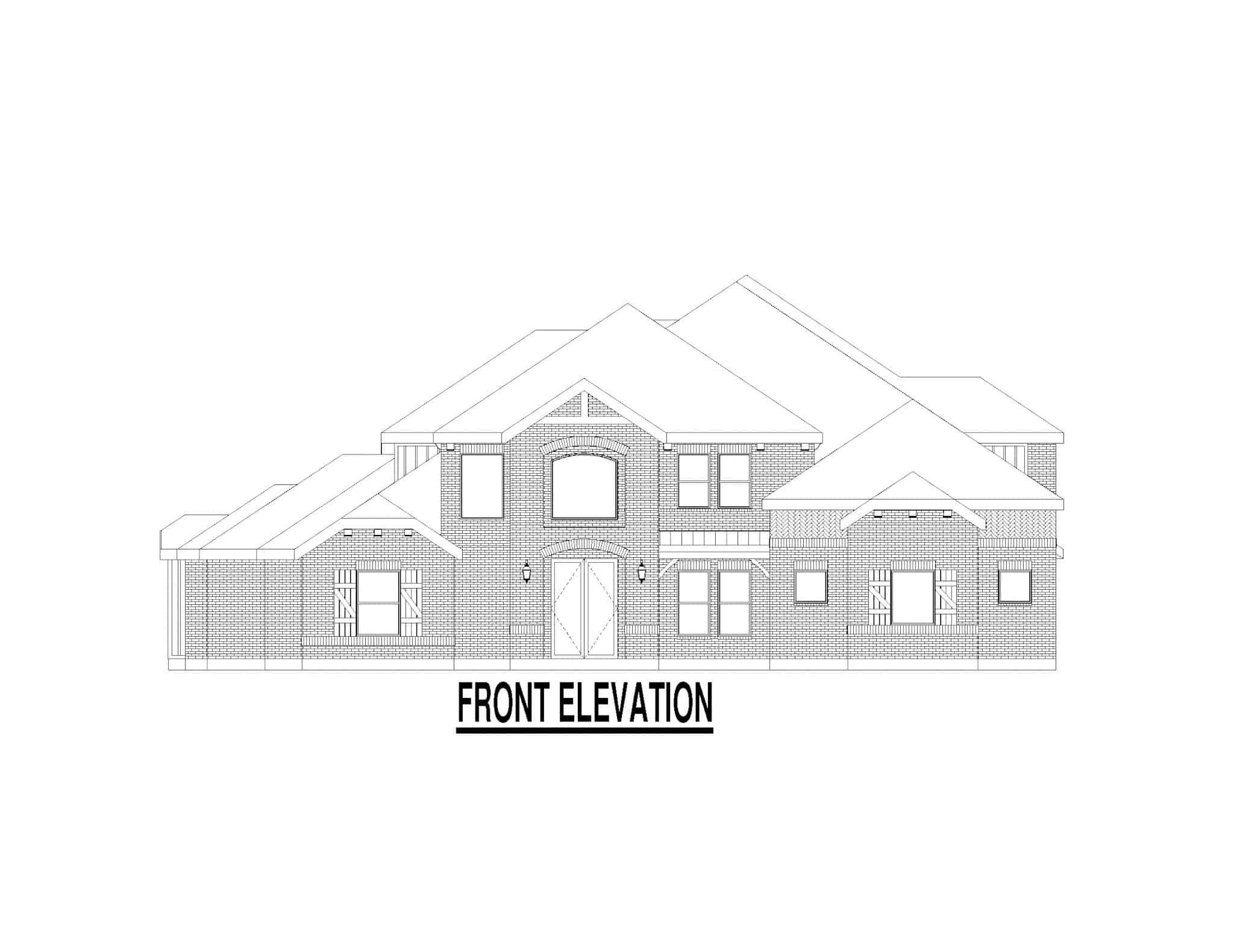 Home Plan Front Elevation of this 4-Bedroom,4196 Sq Ft Plan -195-1335