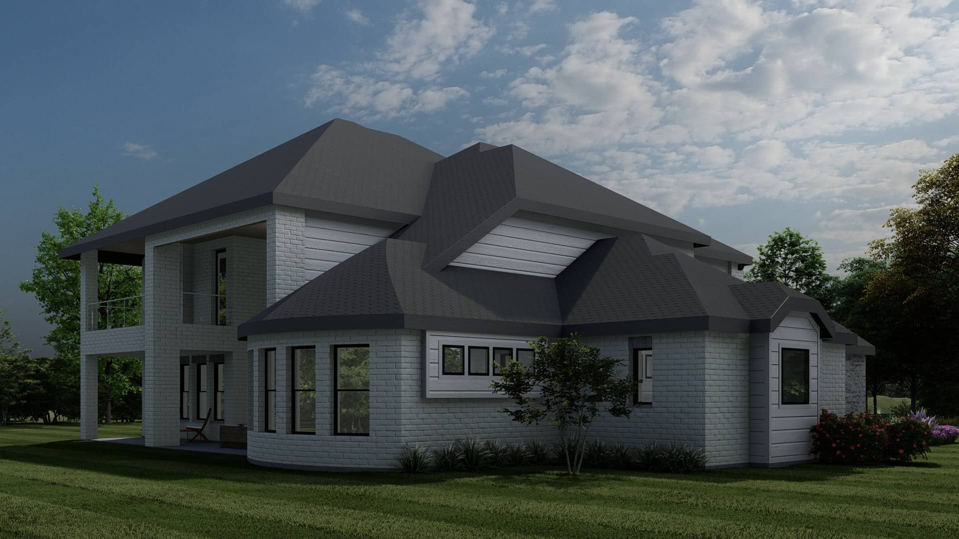 Rear View of this 4-Bedroom,4196 Sq Ft Plan -195-1335