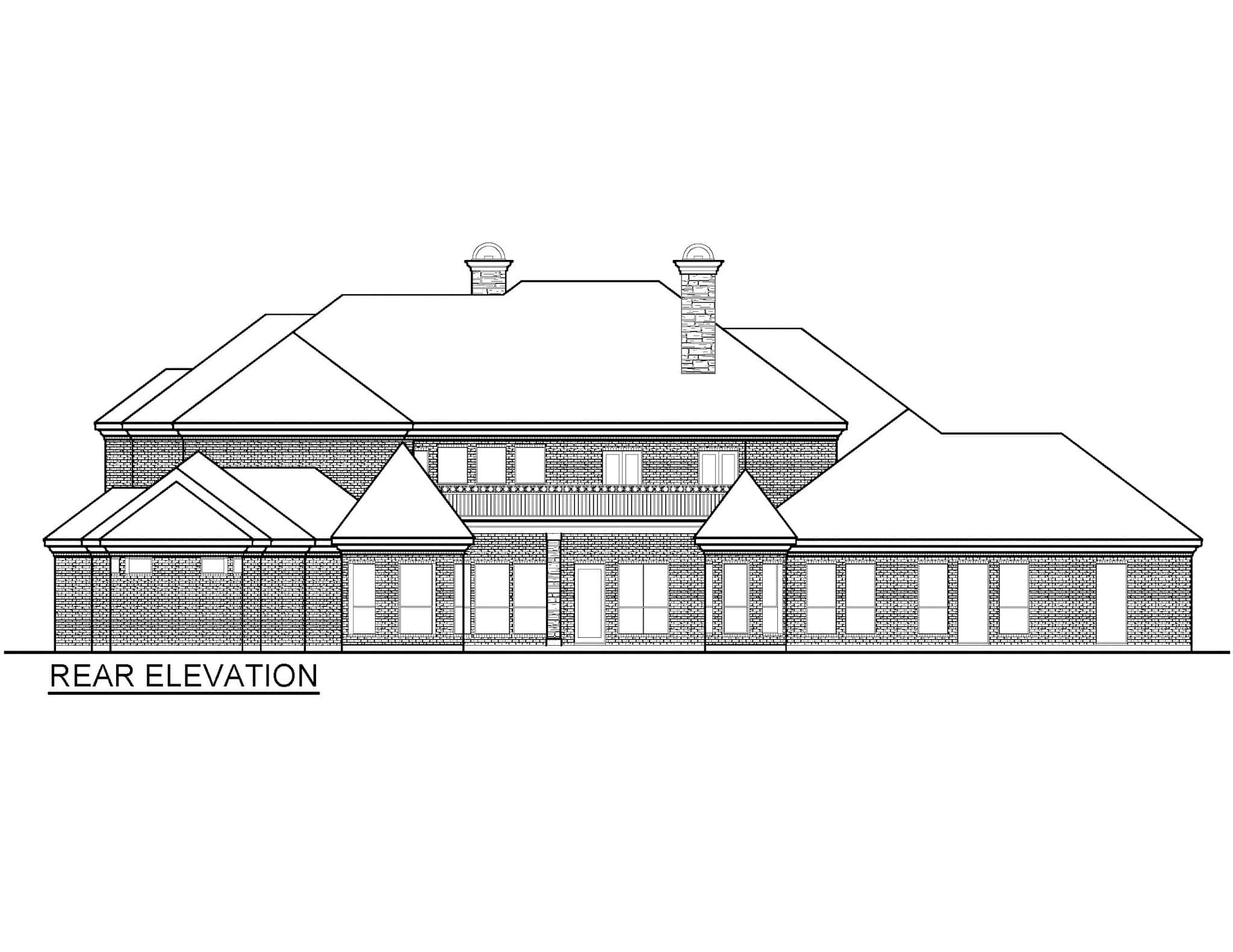 Home Plan Rear Elevation of this 5-Bedroom,6242 Sq Ft Plan -195-1336