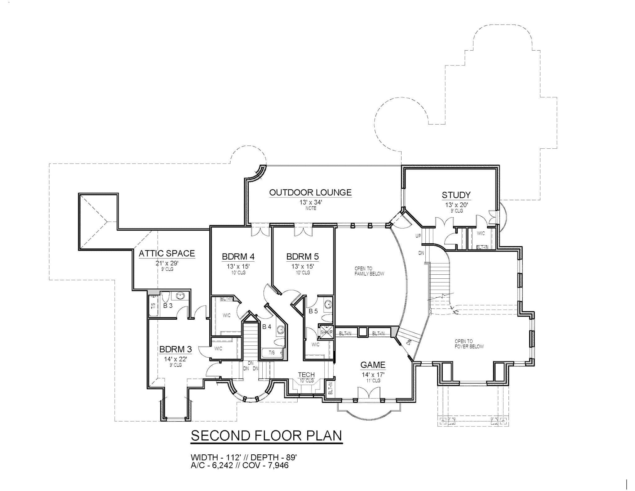 Upper Level of Victorian Plan #195-1336