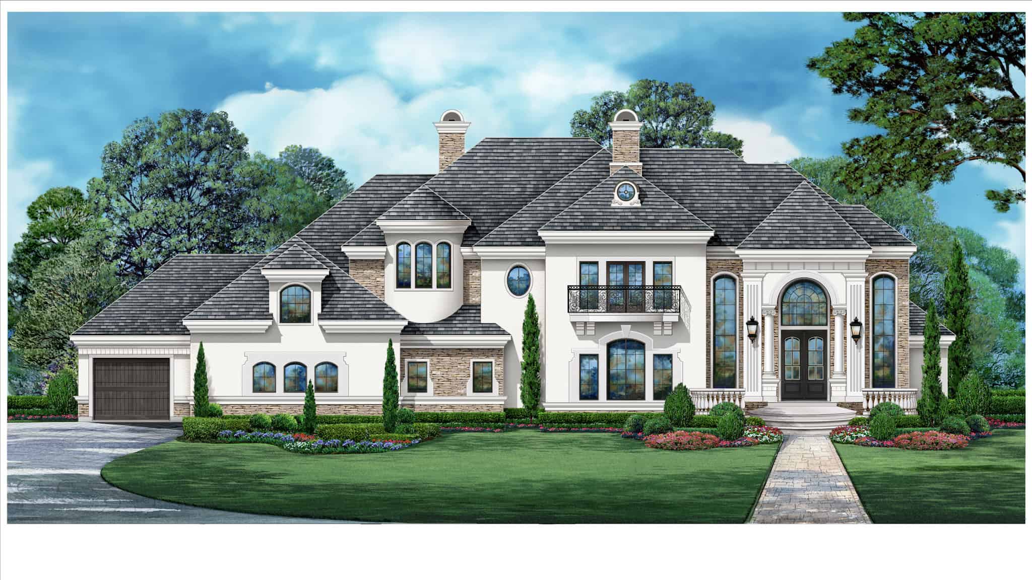 Front elevation of Victorian home (ThePlanCollection: House Plan #195-1336)