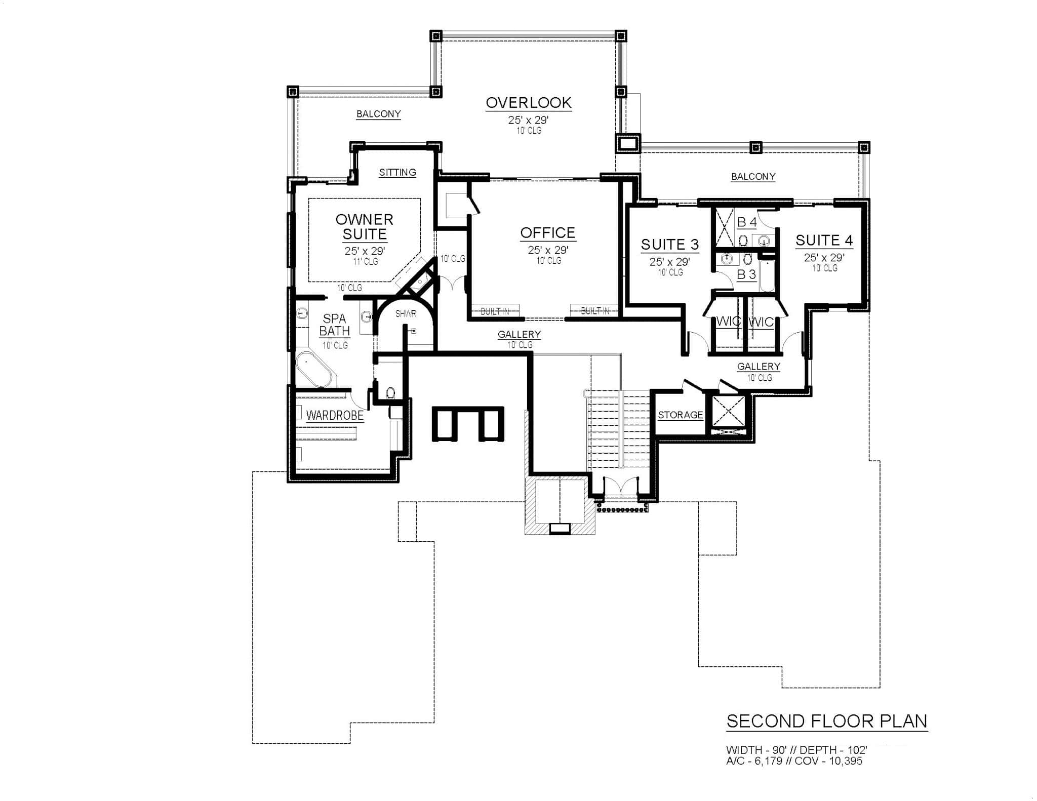 Upper Level of Tudor Plan #195-1337