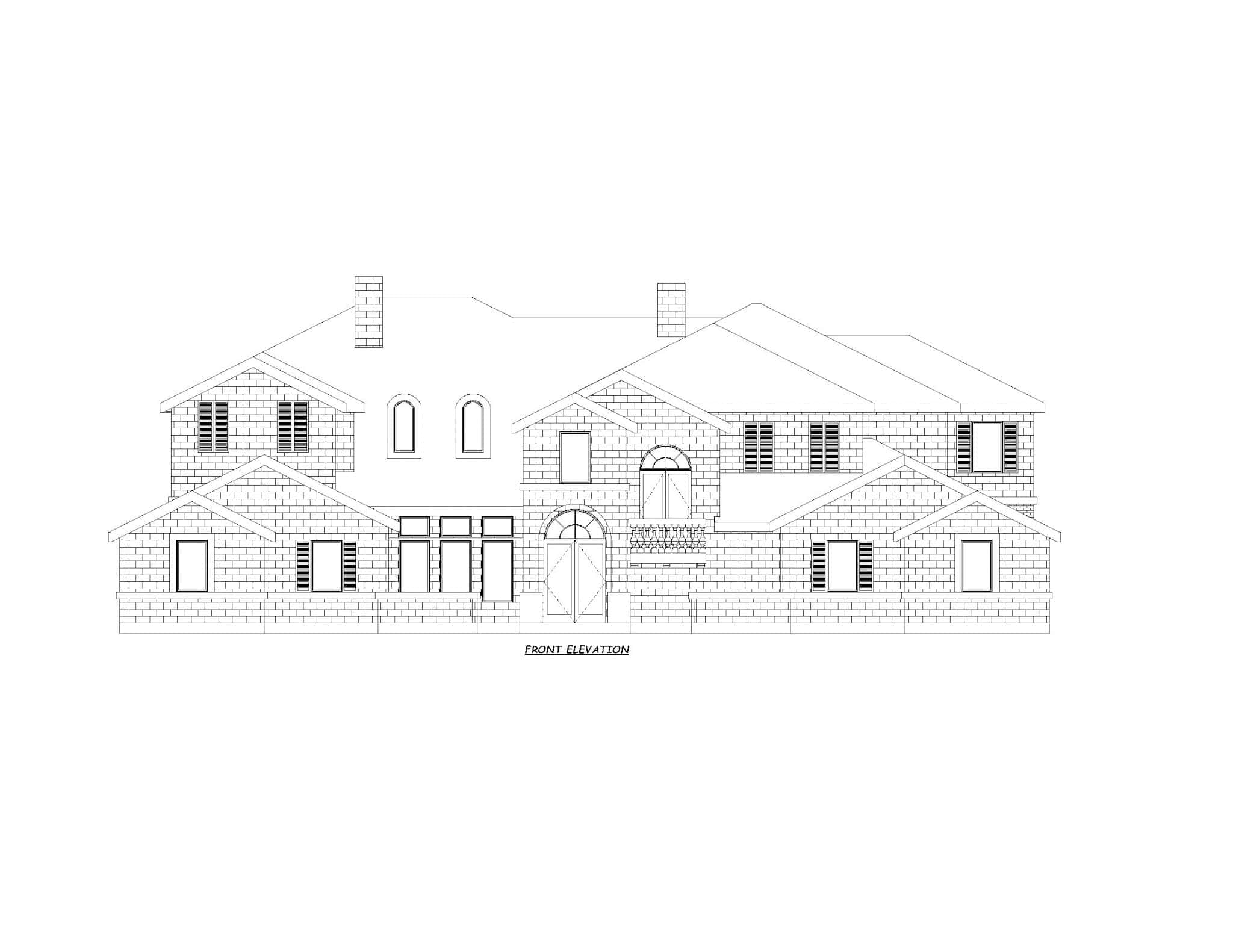 Home Plan Front Elevation of this 4-Bedroom,6179 Sq Ft Plan -195-1337