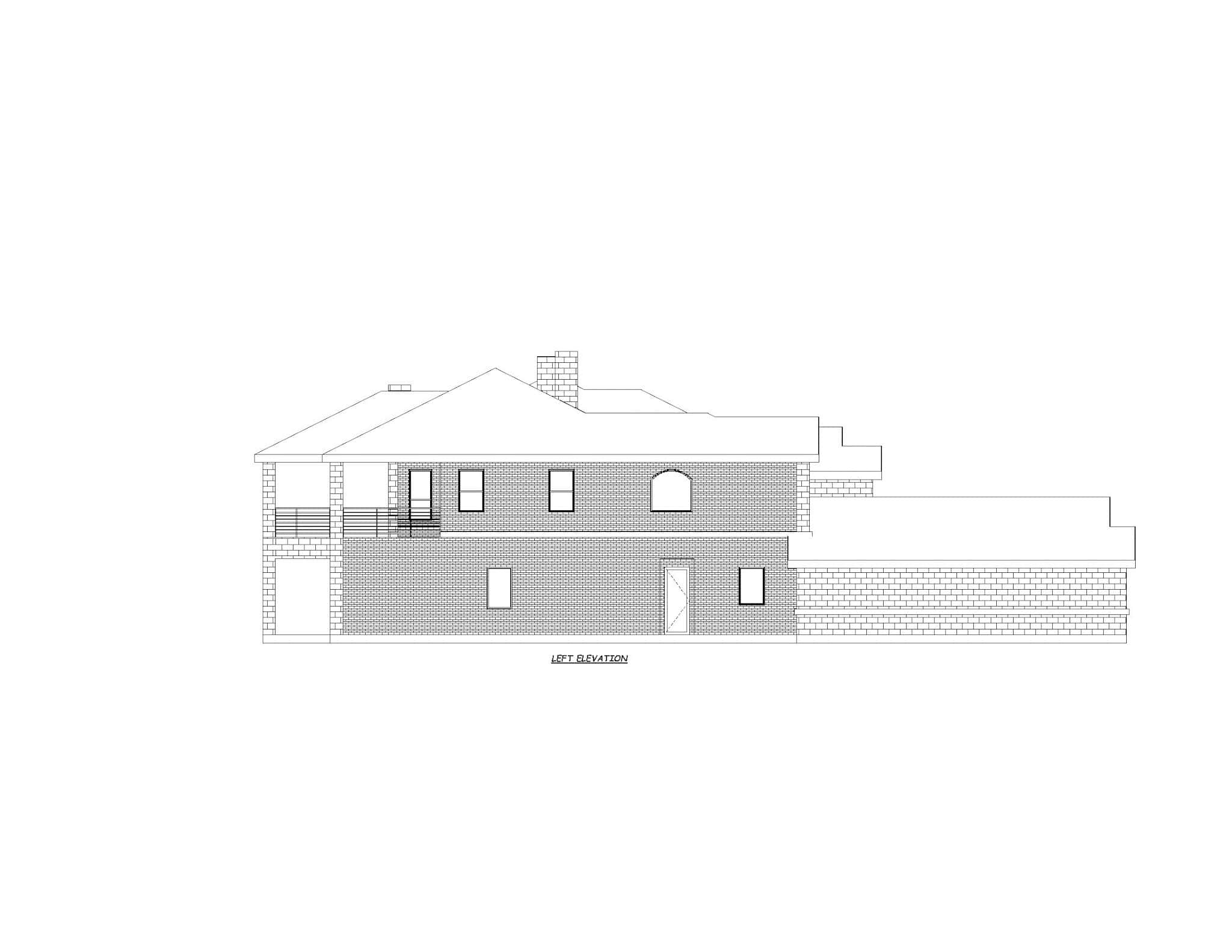 Home Plan Left Elevation of this 4-Bedroom,6179 Sq Ft Plan -195-1337