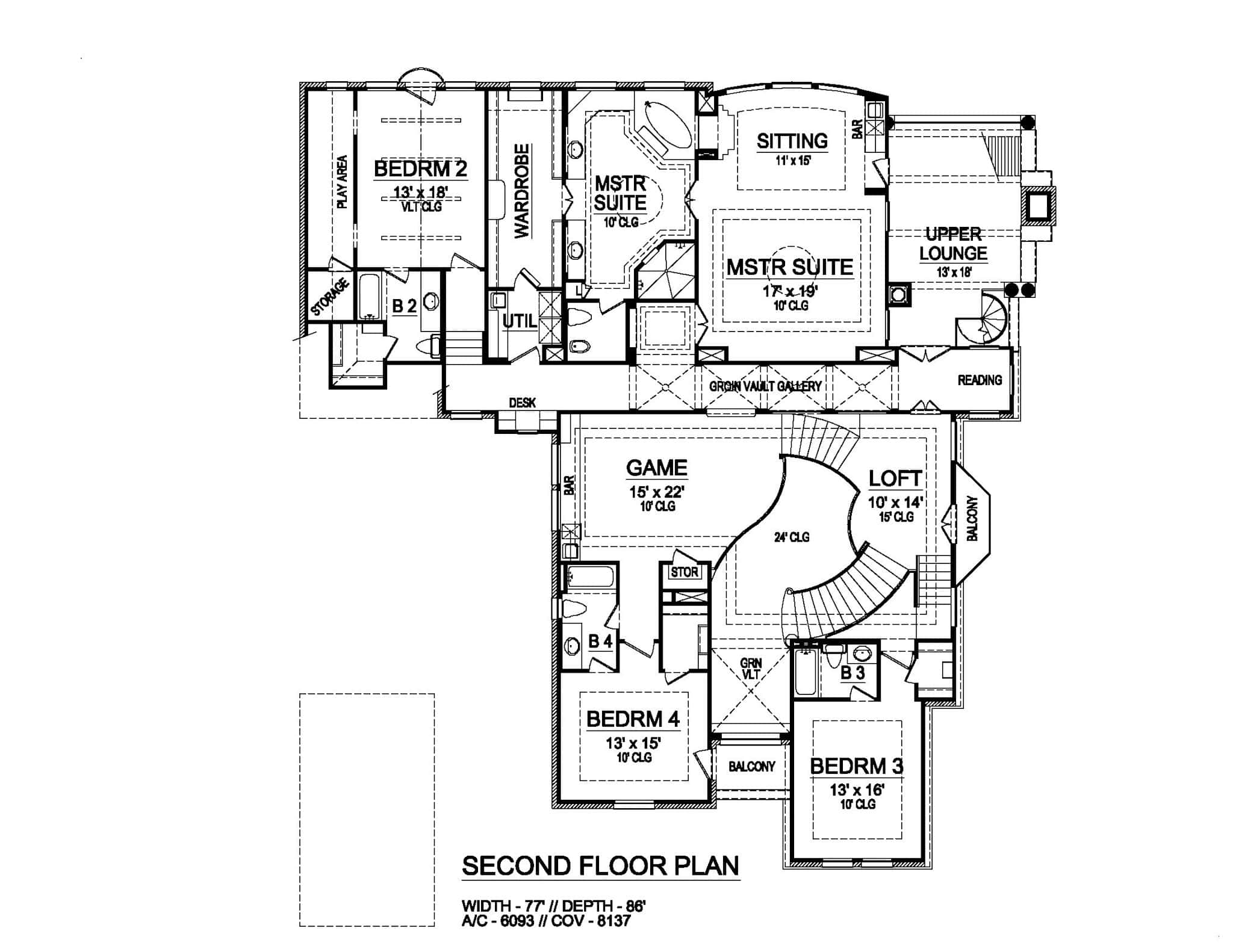 Upper Level of Florida Style Plan #195-1339