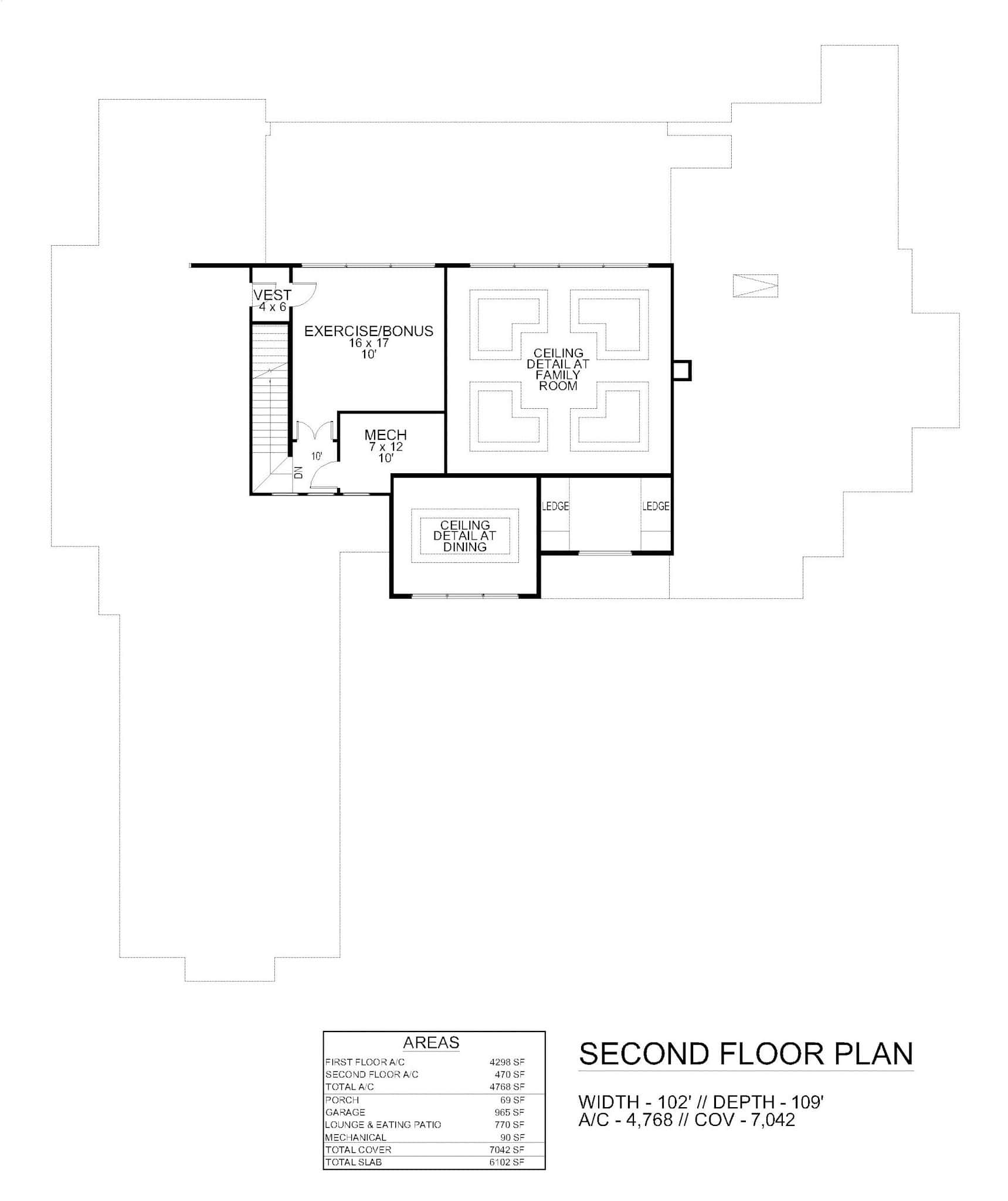 Upper Level of Contemporary Plan #195-1340