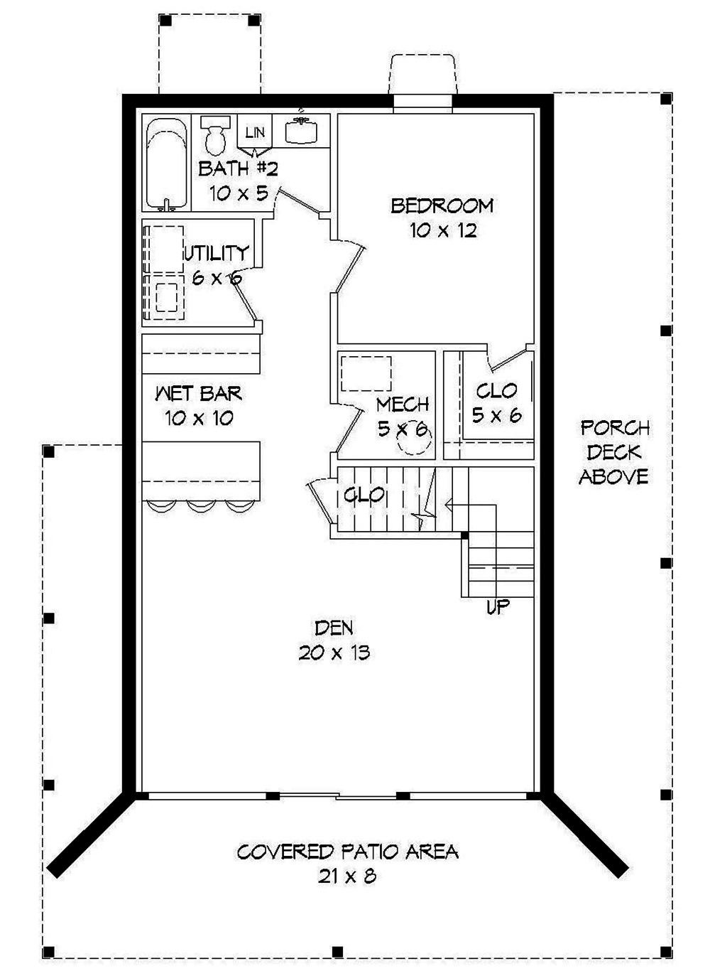 Floor Plan Basement of Vacation Homes Plan #196-1000