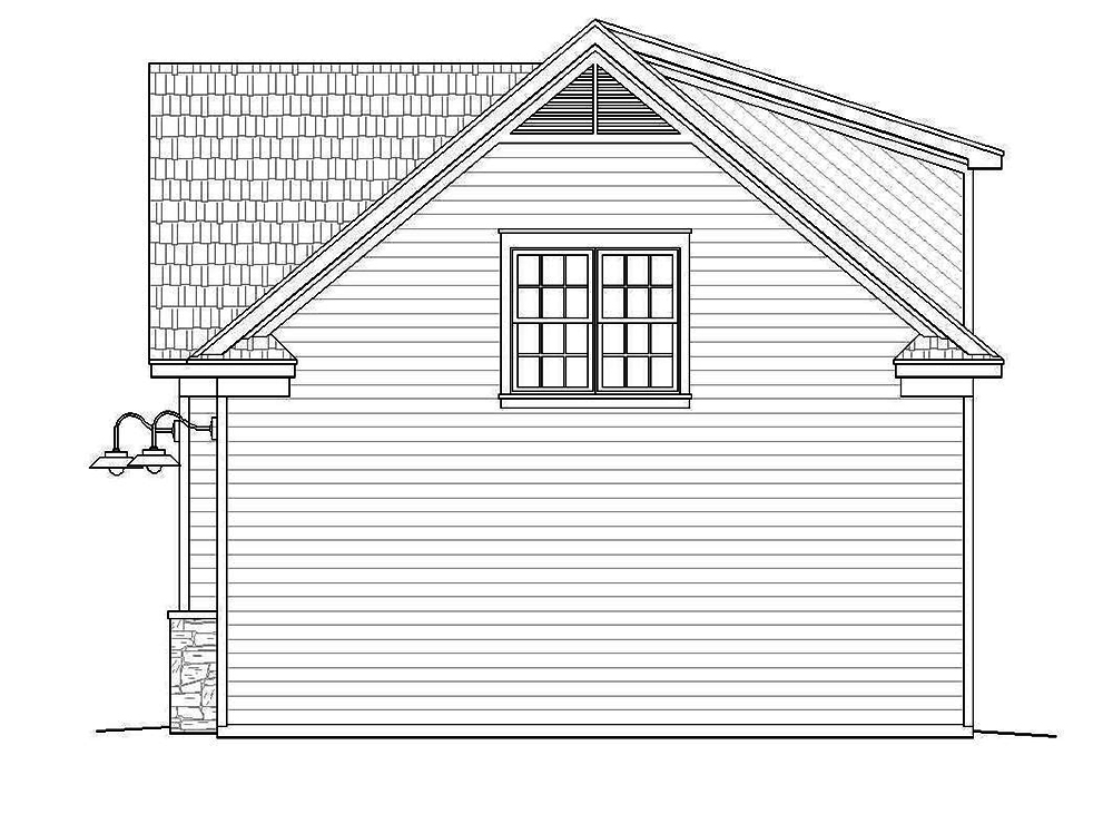 Home Plan Right Elevation of this 1-Bedroom,907 Sq Ft Plan -196-1002