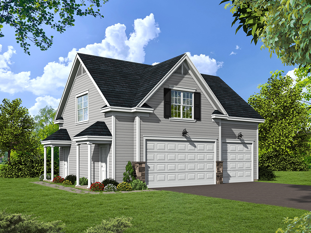Front elevation of Garage home (ThePlanCollection: House Plan #196-1002)