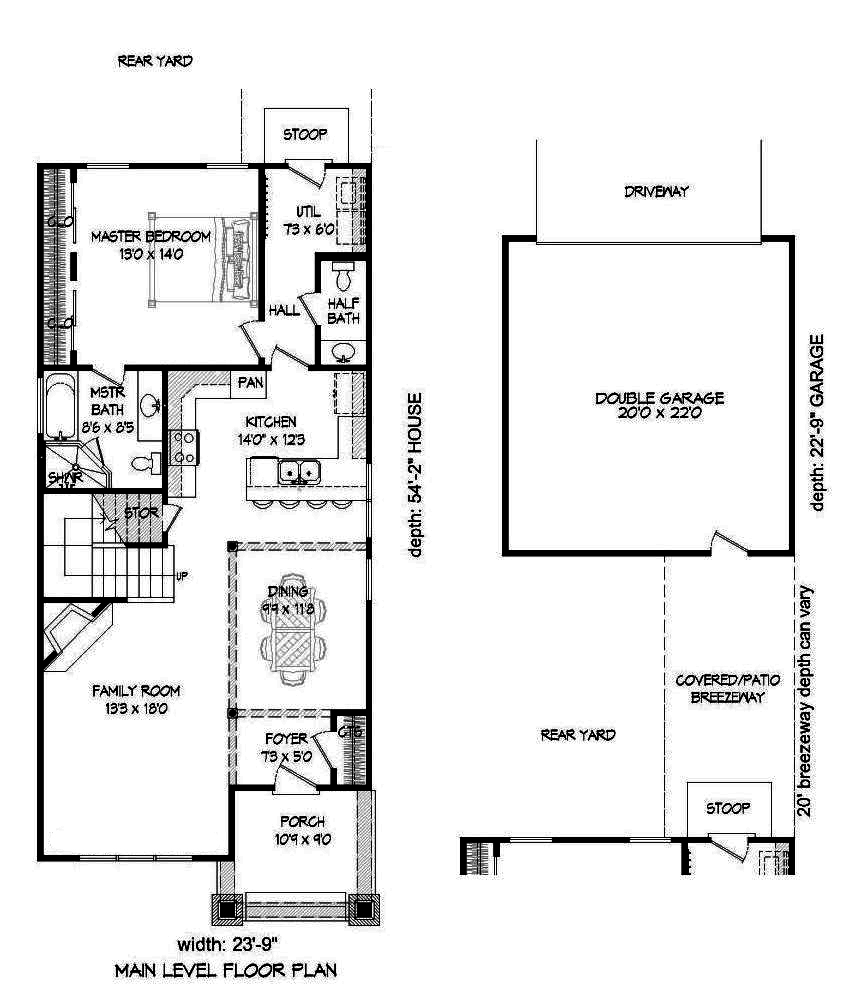Floor Plan First Story of Cottage Plan #196-1006
