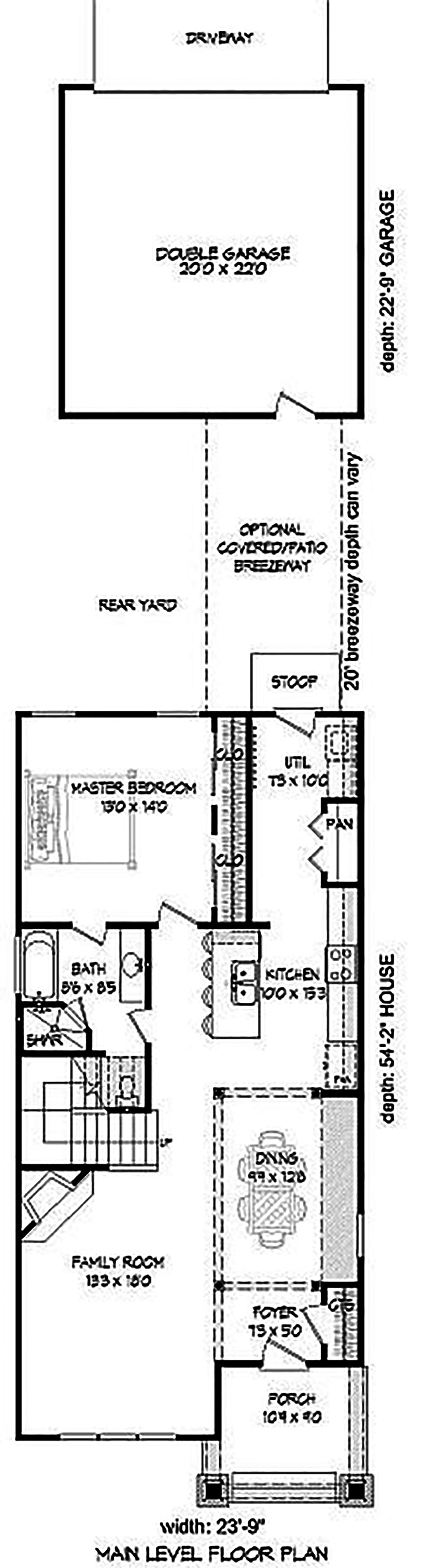 Floor Plan First Story of Cottage Plan #196-1007