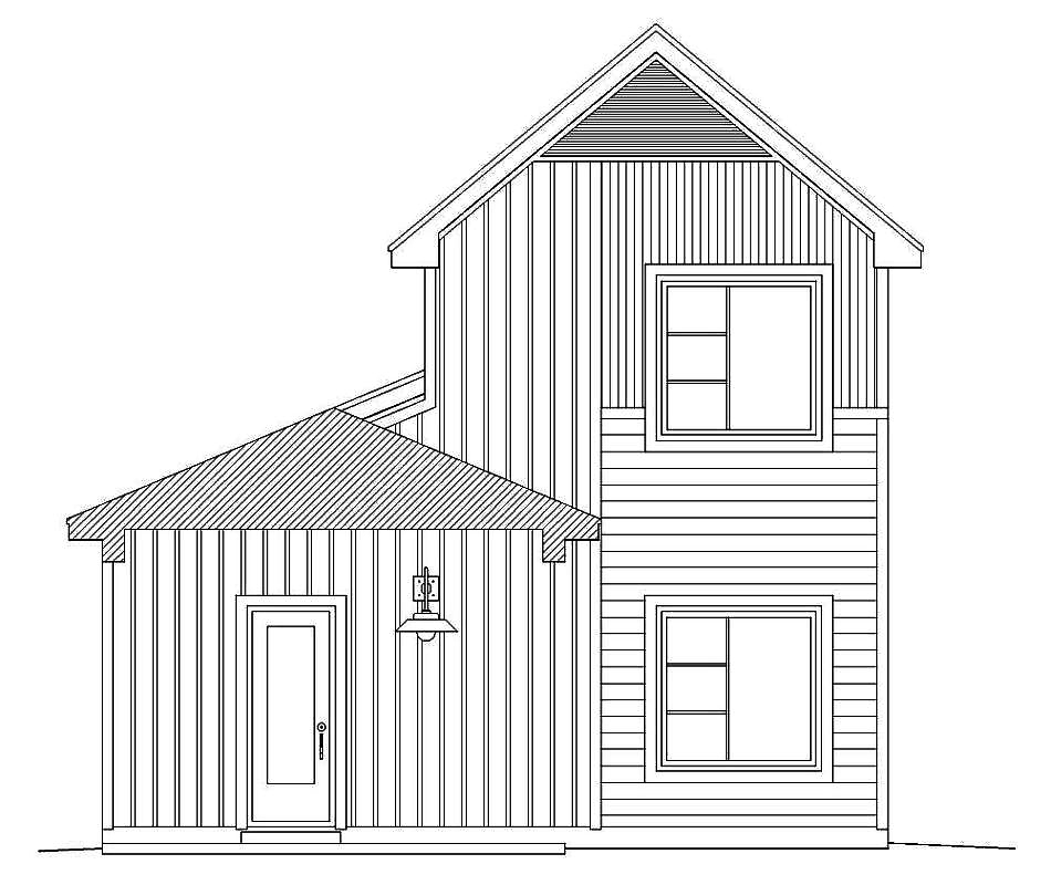 Home Plan Rear Elevation of this 3-Bedroom,1843 Sq Ft Plan -196-1008