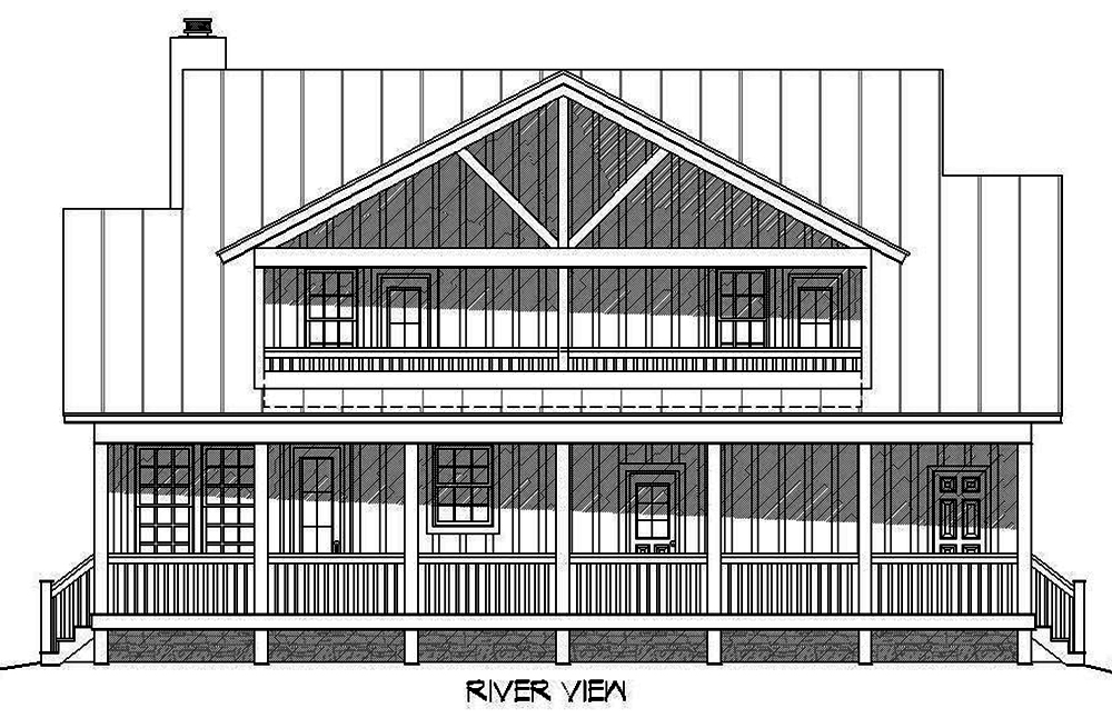 Home Plan Rear Elevation of this 3-Bedroom,1972 Sq Ft Plan -196-1009