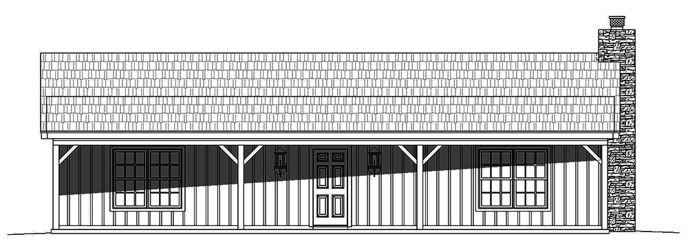 Home Plan Front Elevation of this 2-Bedroom,1200 Sq Ft Plan -196-1010