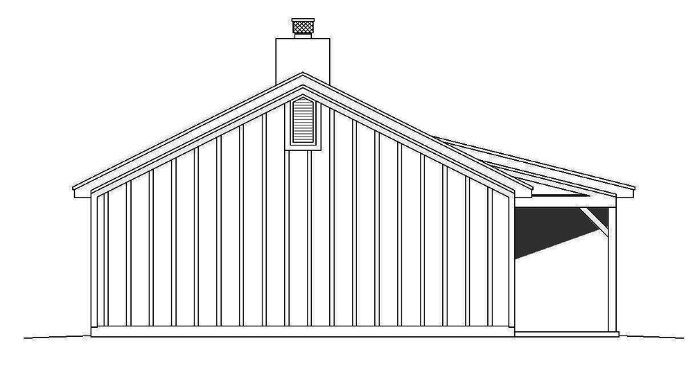 Home Plan Left Elevation of this 2-Bedroom,1200 Sq Ft Plan -196-1010