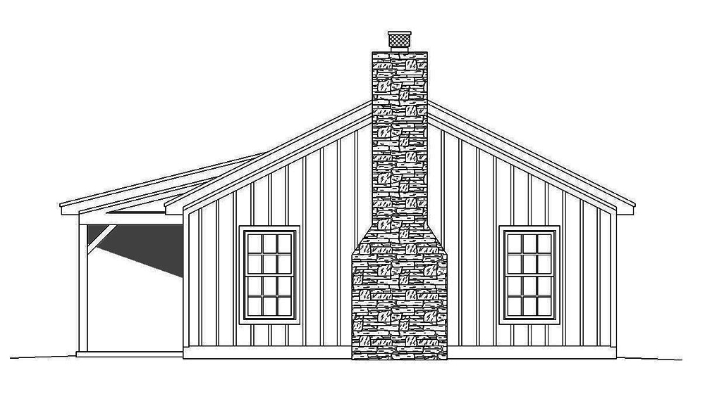 Home Plan Right Elevation of this 2-Bedroom,1200 Sq Ft Plan -196-1010