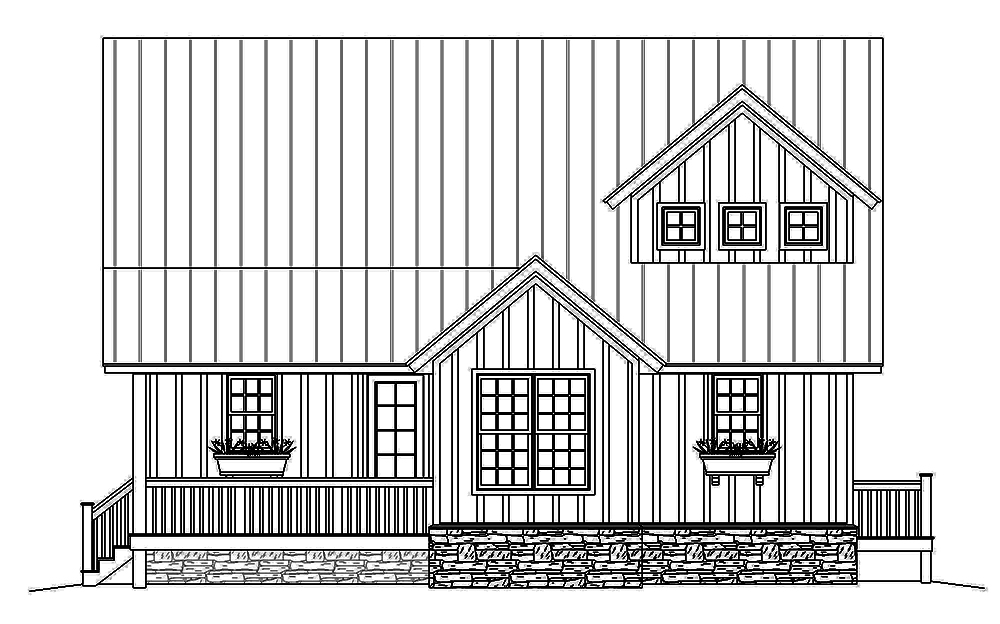 Home Plan Front Elevation of this 3-Bedroom,1814 Sq Ft Plan -196-1011