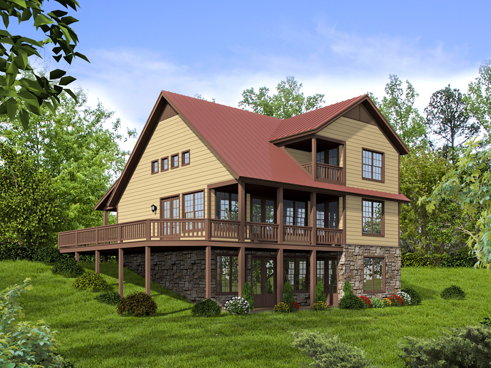 Rear View of this 3-Bedroom,1872 Sq Ft Plan -1872