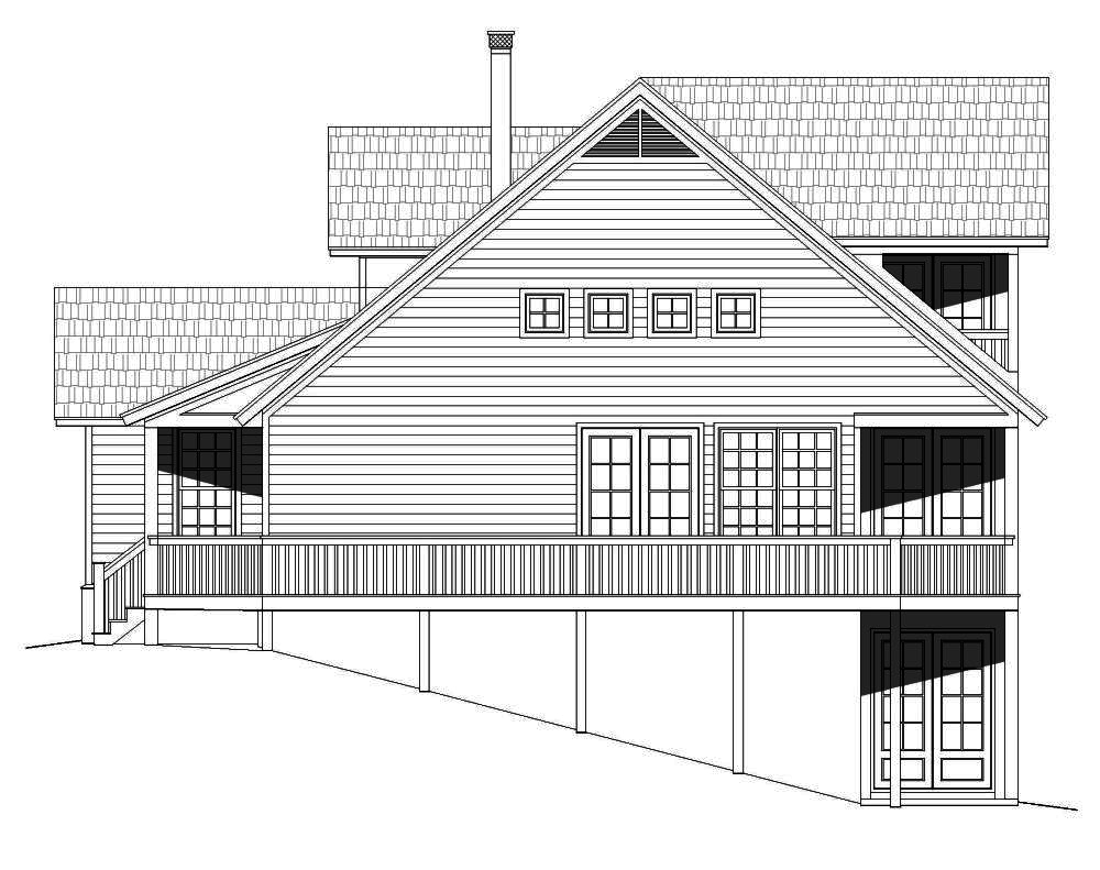 Home Plan Left Elevation of this 3-Bedroom,1872 Sq Ft Plan -196-1012