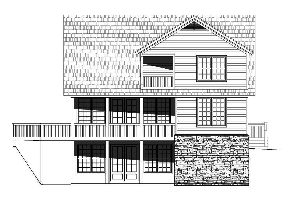 Home Plan Rear Elevation of this 3-Bedroom,1872 Sq Ft Plan -196-1012