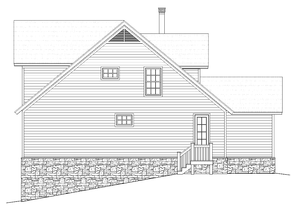 Home Plan Right Elevation of this 3-Bedroom,1872 Sq Ft Plan -196-1012