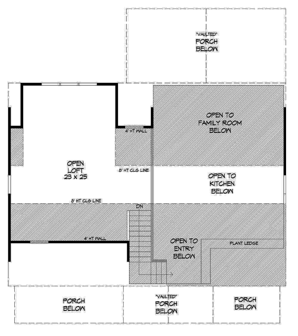 Floor Plan Second Story of Vacation Homes Plan #196-1013