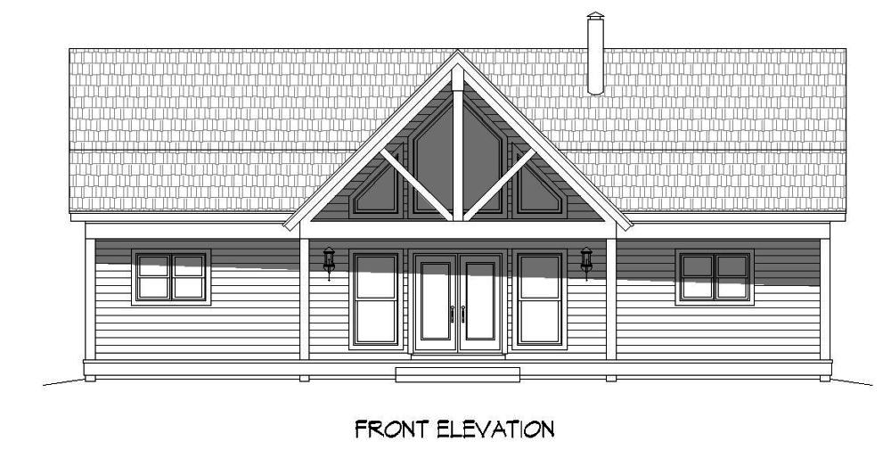Home Plan Front Elevation of this 2-Bedroom,1500 Sq Ft Plan -196-1014