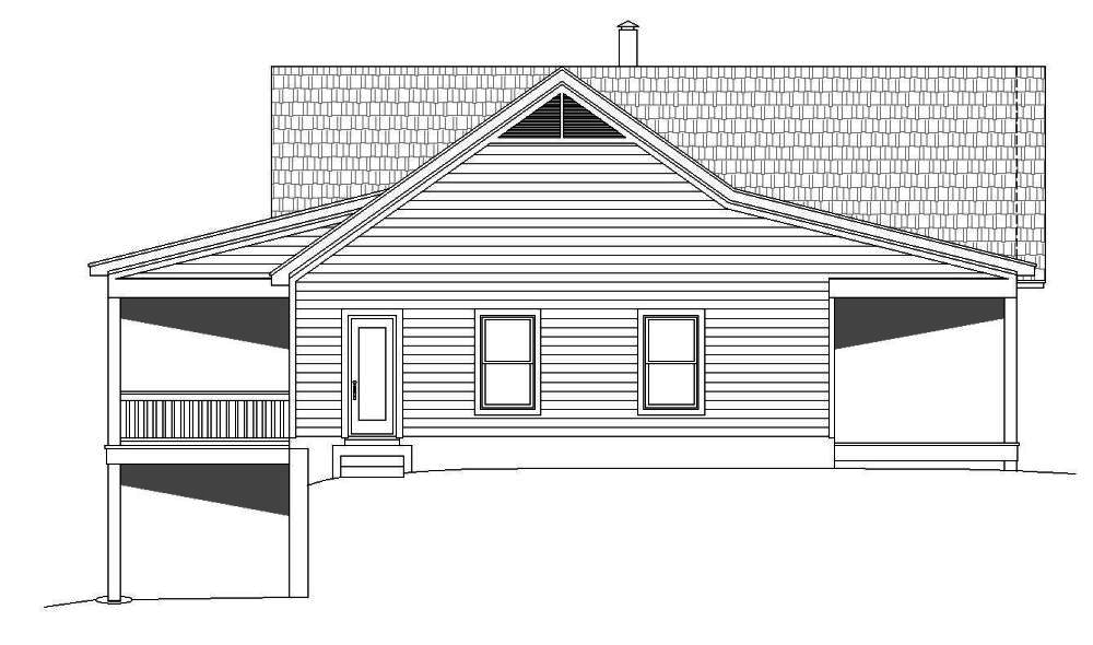 Home Plan Left Elevation of this 2-Bedroom,1500 Sq Ft Plan -196-1014