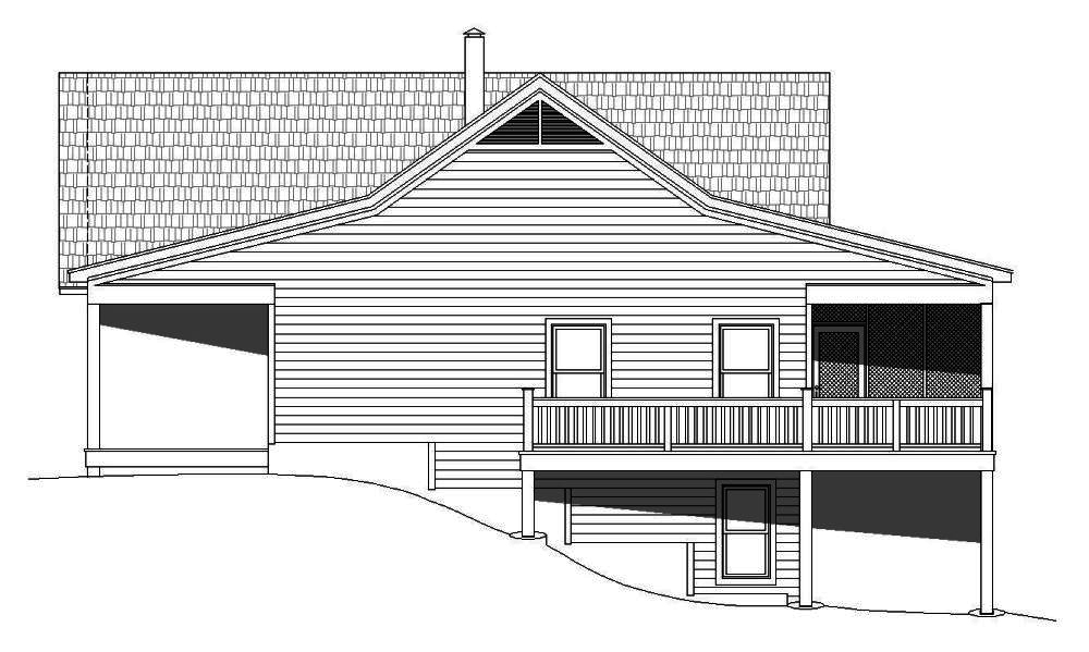 Home Plan Right Elevation of this 2-Bedroom,1500 Sq Ft Plan -196-1014
