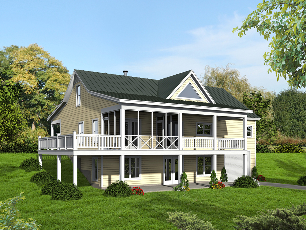 Rear View of this 2-Bedroom,1500 Sq Ft Plan -1500