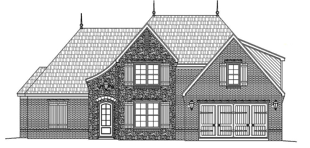 Home Plan Front Elevation of this 4-Bedroom,3044 Sq Ft Plan -196-1015