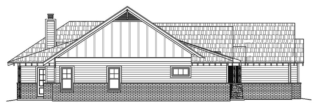 Home Plan Left Elevation of this 3-Bedroom,2100 Sq Ft Plan -196-1017