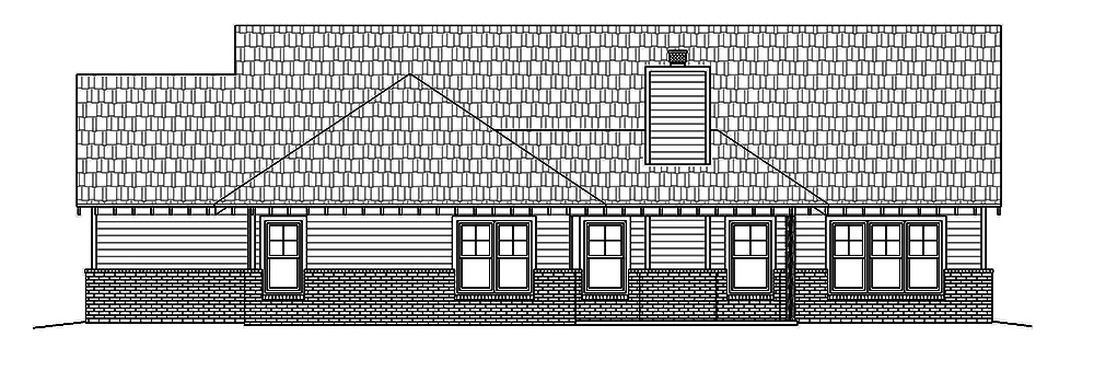 Home Plan Rear Elevation of this 3-Bedroom,2100 Sq Ft Plan -196-1017
