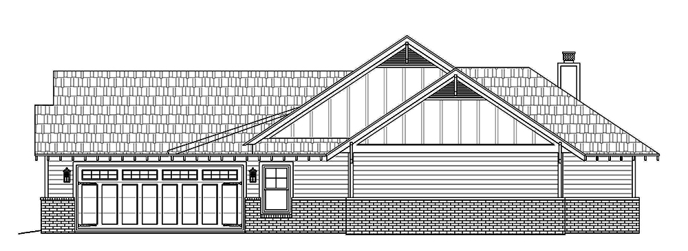 Home Plan Right Elevation of this 3-Bedroom,2100 Sq Ft Plan -196-1017
