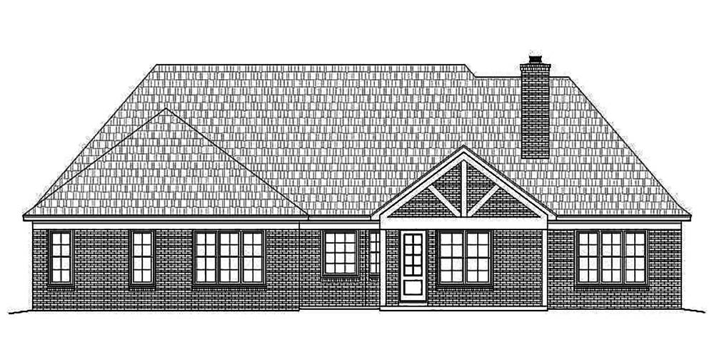 Home Plan Rear Elevation of this 4-Bedroom,3500 Sq Ft Plan -196-1021