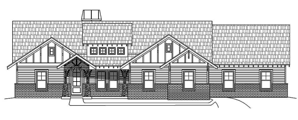 Home Plan Front Elevation of this 4-Bedroom,2697 Sq Ft Plan -196-1022
